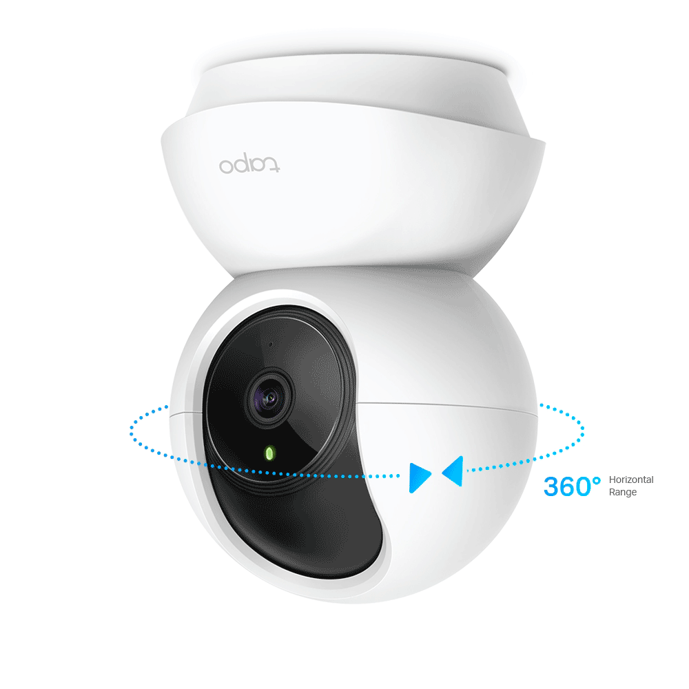 TP-LINK TAPO C210 - Cámara Domo IP PT WiFi para Interior con resolución de 3 MP, visión nocturna, WiFi 2.4 GHz, notificaciones push y ranura para Micro SD, además de audio de doble vía.