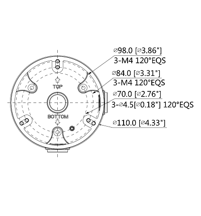 DAHUA PFA136 - Caja de conexiones para camaras domo DAHUA