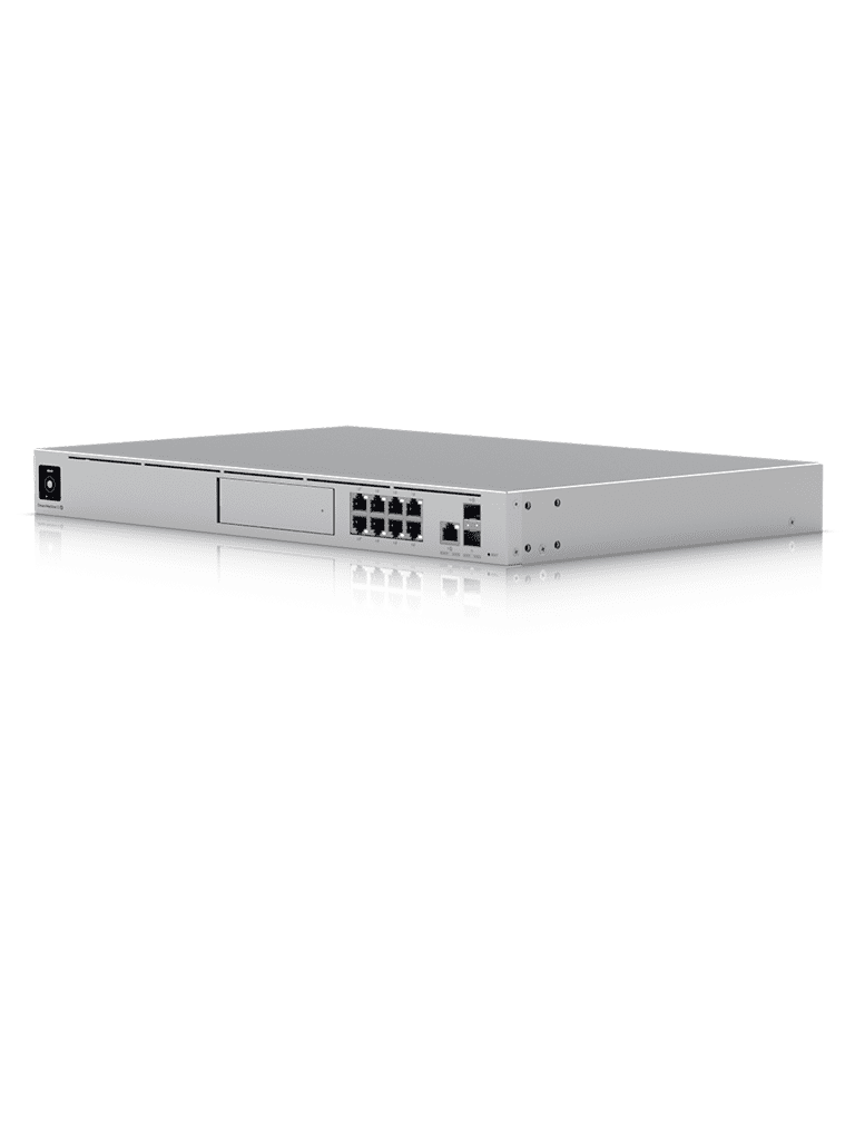 UBIQUITI UDM-SE- UniFi Dream Machine Special Edition/ 1 Puerto WAN 2.5G RJ45 y 1 Puerto WAN SFP+/ 8 puertos LAN RJ45 con POE/ 1 LAN SFP+/ 128 GB de memoria interna/ Aplicaciones UniFi Integradas