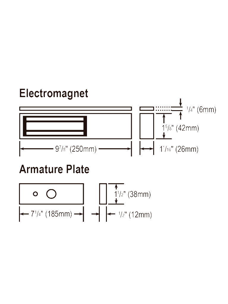 Seco-Larm E941SA600 - Electroiman de 600Lb  + Soporte en "Z" y en "L"