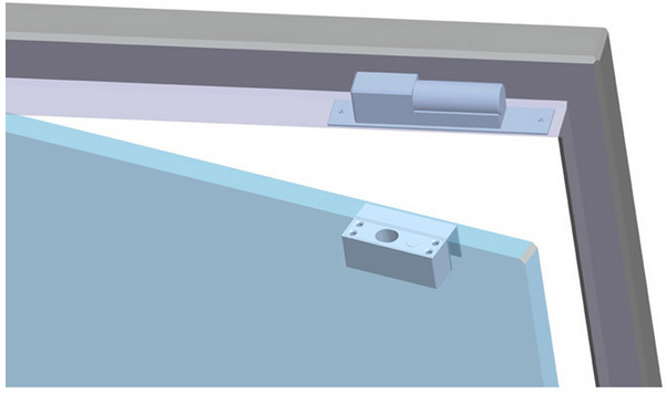 YLI BBK600 - Soporte especial para cerraduras de perno modelo YB300 para Instalación en puertas de vidrio / Aluminio