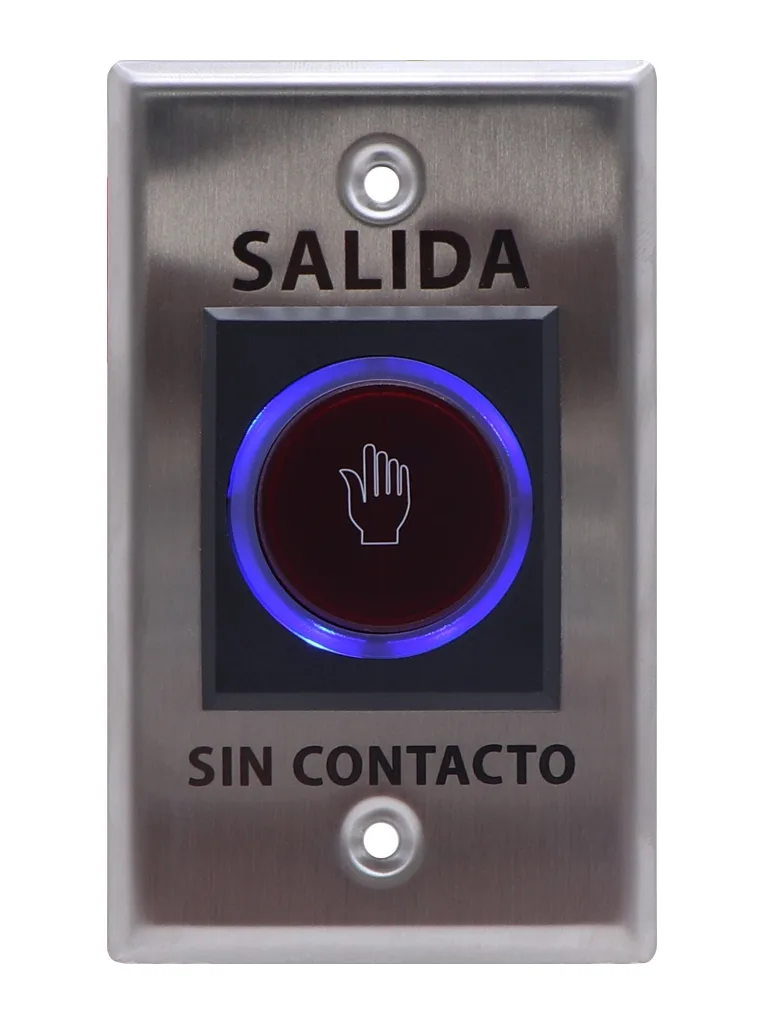 ZKTECO TLEB102 - Botón de Salida sin Contacto, Serie K11, Indicador LED, Acero Inoxidable, 12 VCC, Función NC/NO, Distancia de Detección hasta 10 cm