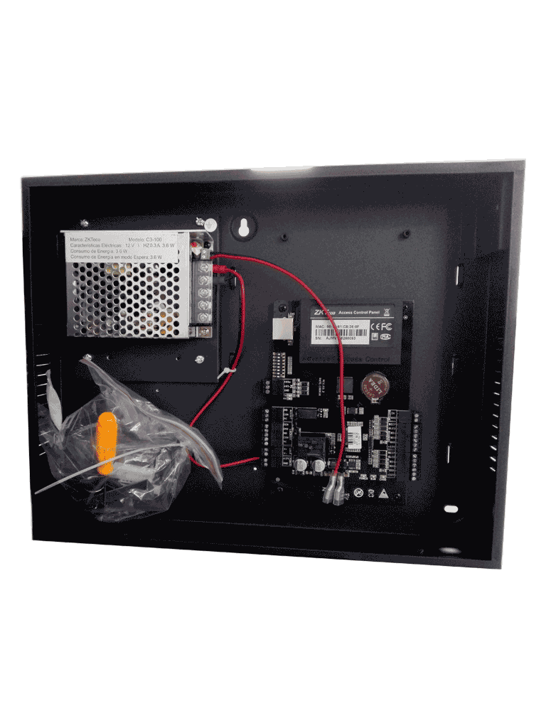 ZKTECO C3100PackageB - Control de Acceso Profesional para 1 Puerta / Gabinete y Fuente / Sin Biometría / Fácil Administración con Software ZKAccess 3.5