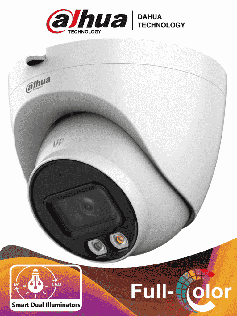 DAHUA IPC-HDW2449T-S-IL - Camara Domo IP de 4 Megapixeles/ Con Iluminador Dual Inteligente+Full Color/ WizSense/ Lente de 2.8mm/ 95 Grados/ Microfono Integrado/30 Mts de IR y Luz Visible/Metálica/Ranura MicroSD/WDR de 120 dB/SMD Plus/PoE/ — Dahua Technology · SKU DHT0040081