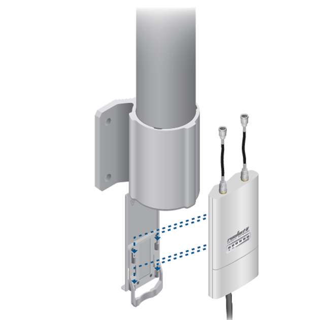 UBIQUITI AMO-2G10 - Antena omnidireccional para access point de 2.4GHz con ganancia de 10 dBi y 2 conectores SMA hembra inverso.