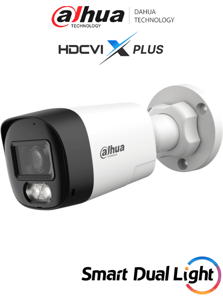 DAHUA DH-HAC-HFW1200RL-IL-T - Camara Bullet de 2 Megapixeles/ Audio Bidireccional/ Iluminación Dual Inteligente Hasta 30m/ Lente de 2.8mm Apertura de 111°/ Policarbonato/ — Dahua Technology · SKU DHT0290110