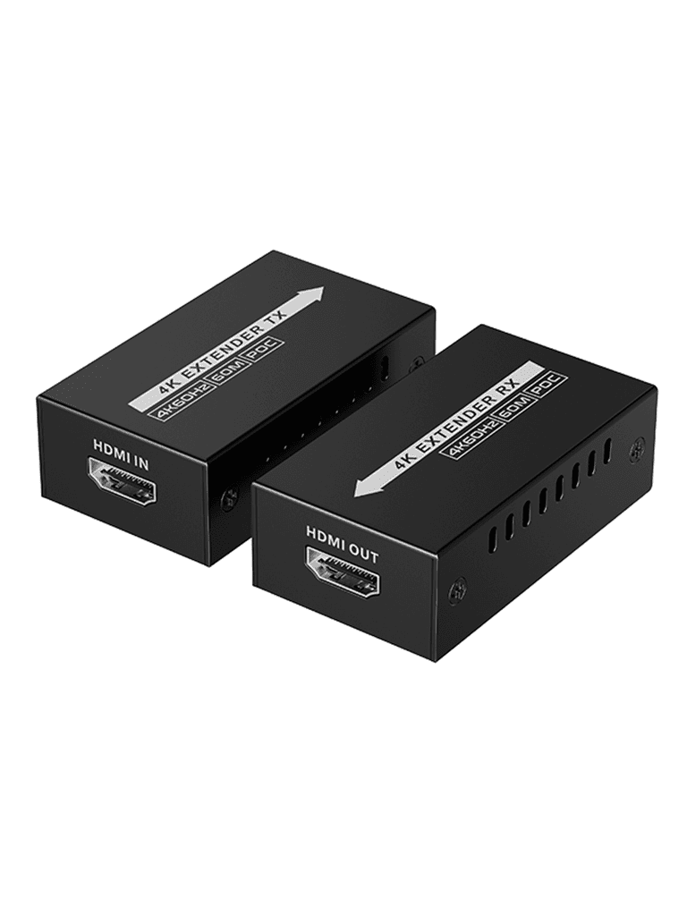 SAXXON LKV410P- Kit mini extensor HDMI/ Cable UTP recomendado CAT 6/ 6A/ 60 Metros / Resolucion 4K@60Hz/ PoC/ Se energiza solamente el transmisor