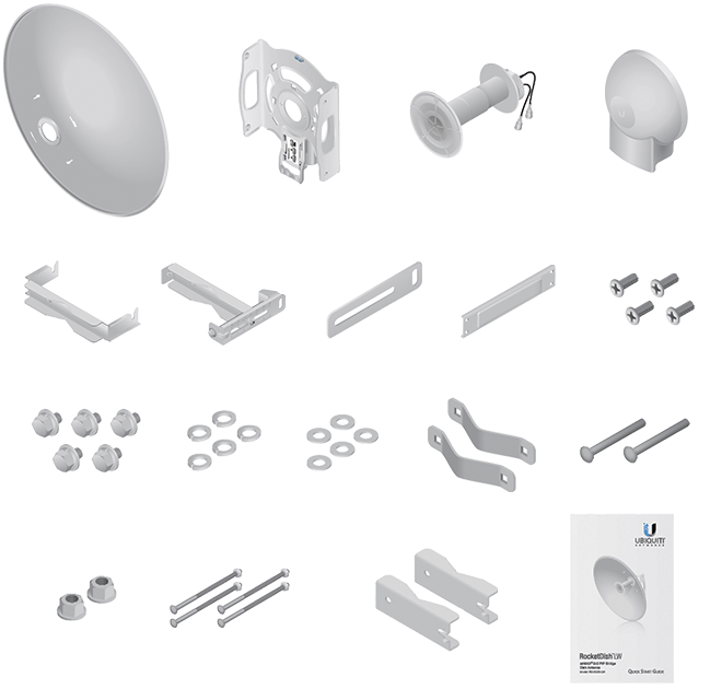 UBIQUITI ROCKETDISH RD-5G30-LW - Antena direccional conectorizada para radio, 5.8GHz, ganancia de 30 dBi, MIMO, diseño ligero.