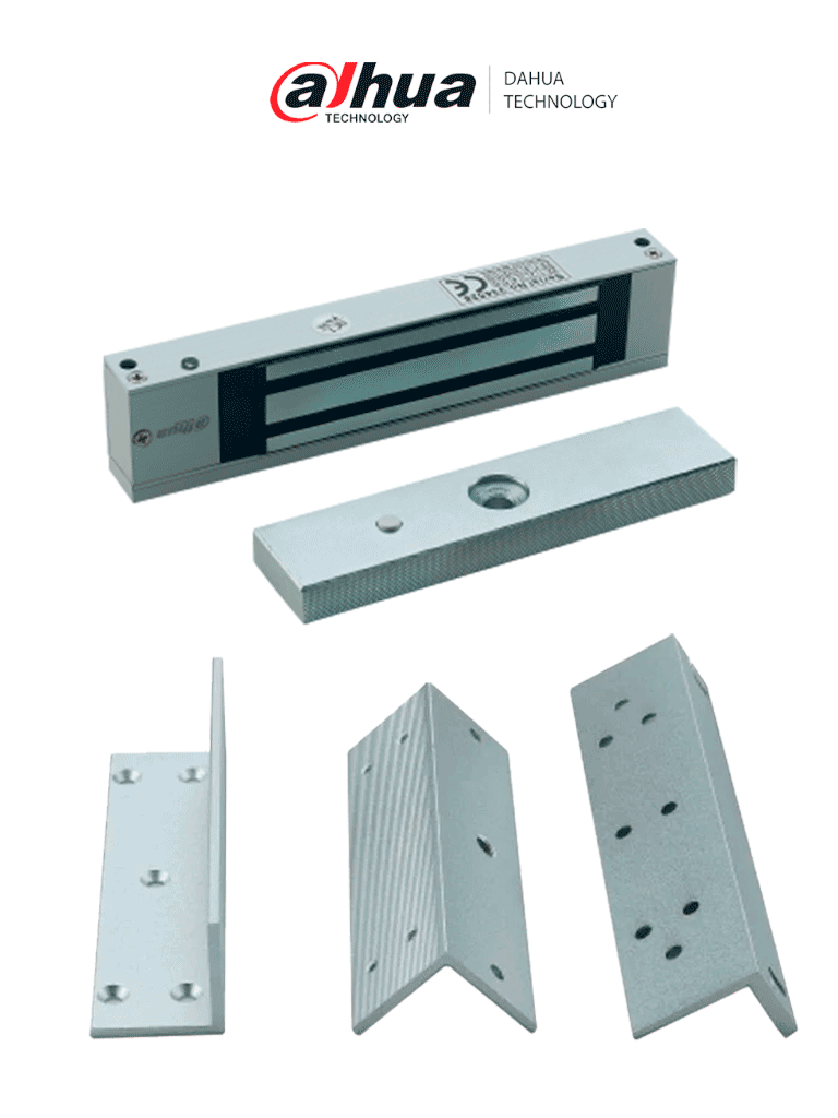 DAHUA PAQASF180Z- Kit Chapa Magnética ASF180A-V1 con Soporte ZL ASF180ZL-V1 | 180 Kg (350 Lb) para Control de Acceso