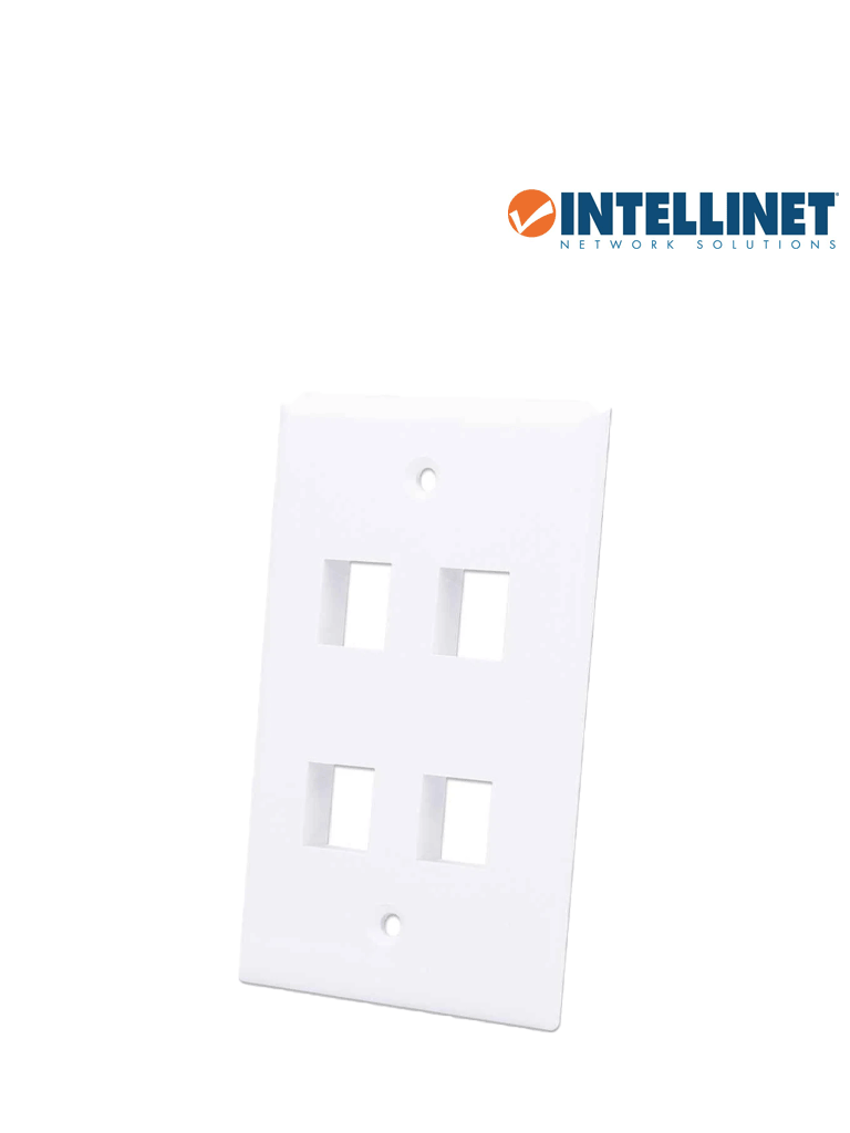 INTELLINET 163316 Tapa para caja Montaje al ras, 4 salidas, blanco