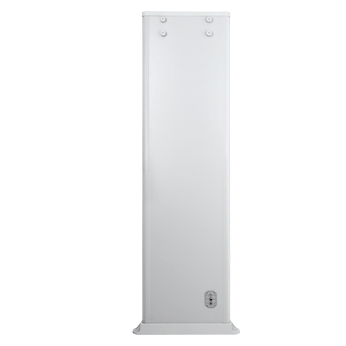 ZKTECO D4330 - Arco Detector de Metales con 33 zonas de detección, 300 niveles de sensibilidad, pantalla HD 7", indicadores LED en ambas vistas, control remoto y batería de respaldo incluida.