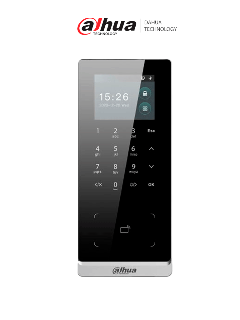 DAHUA ASI2201H-DW - Control de Acceso Profesional WiFi para 30,000 Usuarios Tarjetas ID 125 Khz |  Teclado Touch | Fácil Instalación, Gestión Remota DSSPRO y SmartPss Lite