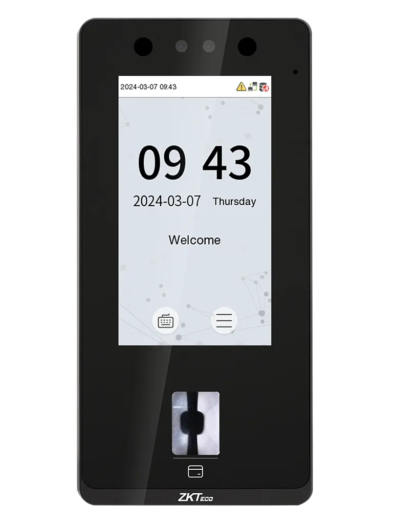 ZKTECO SenseFace 4A - Control de acceso y asistencia para 6,000 rostros / 8,000 huellas / 8,000 tarjetas ID 125kHz / TCP/IP / IP65 / 1 Relevador / Compatible con Software Gratuito ZKBio Zlink