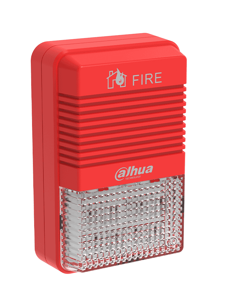 DAHUA WISUALARM HY-1500 - Lampara Estroboscópica con Sirena Direccionable/ 2 Hilos/ Volumen de 75 dB–115 dB/ 24V DC/ Cumple Normas: EN54-3, EN54-23/ Microprocesador integrado/