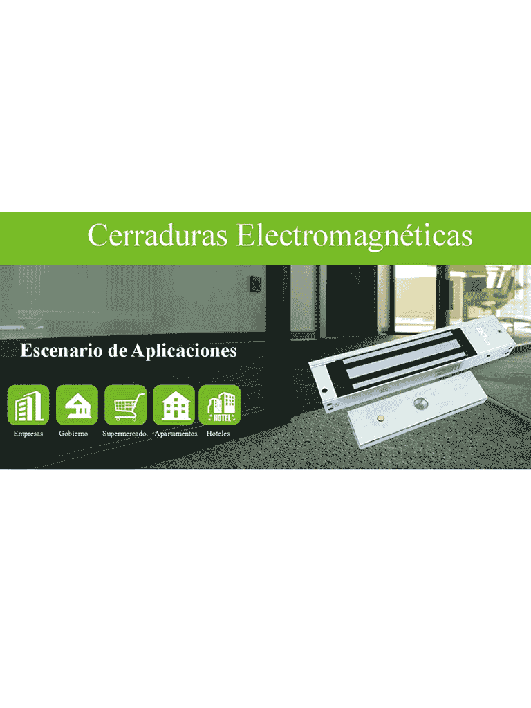 ZKTECO LM200LEDSU - Paquete de contrachapa magnética de 200 Kg a 12 VDC con señal NC que incluye soporte en U para colocación en puertas de vidrio