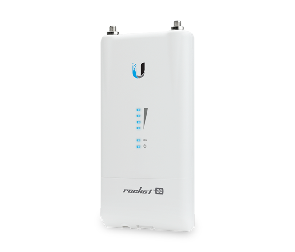 UBIQUITI ROCKET R5AC-LITE - Radio conectorizado Airmax AC 5GHz para exterior, con tecnología MIMO y 2 conectores RP-SMA. Potencia de transmisión de 27 dBm y rendimiento de hasta 500 Mbps.