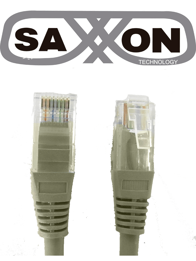 SAXXON P62UG - Cable patch cord UTP 2 metros / CAT 6 / Color gris · SKU TCE119025