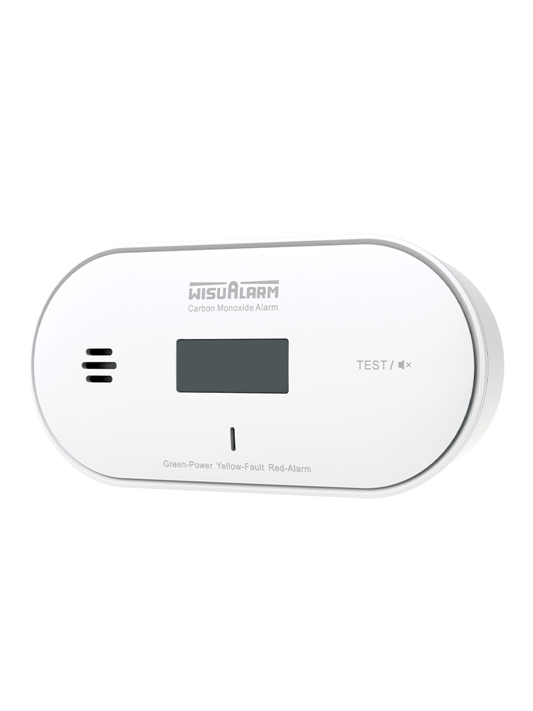 DAHUA WISUALARM DHI-HY-GC30A - Detector de monóxido de carbono (CO) autónomo, Mide temperatura y humedad, Batería de 10 años, Pantalla informativa y luces indicadoras, Alarma de 85 dB, Certificaciones TÜV, CE y UKCA,