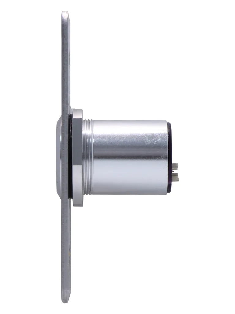 YLI ISK841BLED - Botón de Salida sin Contacto, Indicador LED, Acero Inoxidable, 12 VCC, Función NC/NO, Distancia de Detección y Retardo del Relevador Ajustables