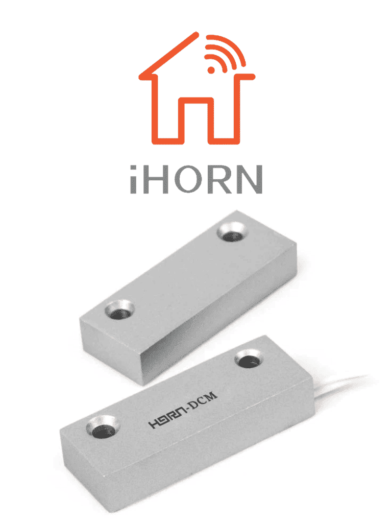 IHORN HO03F - Contacto Magnético Alámbrico de Metal. Compatible Con DSC / RISCO / IHORN / Salida N.C.