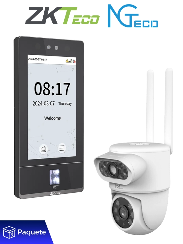 ZKTECO – SenseFace 7A + Cámara / Control de acceso y asistencia para 10,000 rostros / 10,000 huellas / Cámara IP 4 MP Ngteco / 50,000 tarjetas de 125kHz / TCP/IP / IP65 / 1 Relevador / Compatible con Software Gratuito ZKBio Zlink — ZKTeco · SKU ZKT0700029