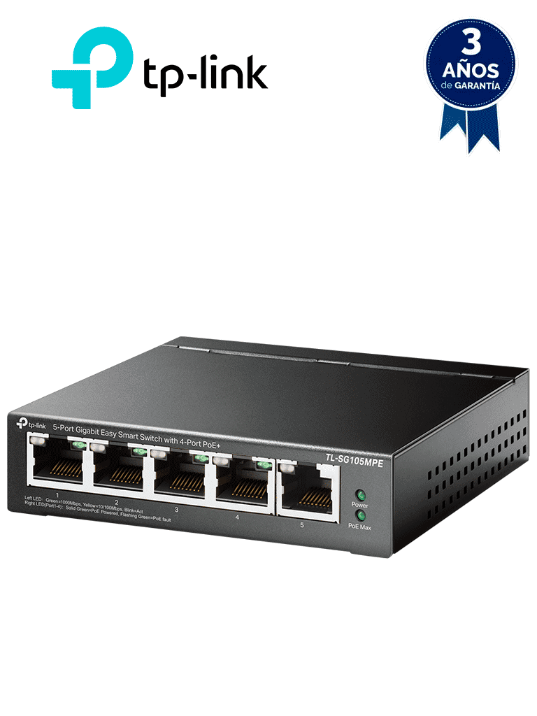 TP-LINK - TL-SG105MPE - Switch Easy Smart Managed con 5 Puertos PoE+ — TP-Link · SKU TPL3720034