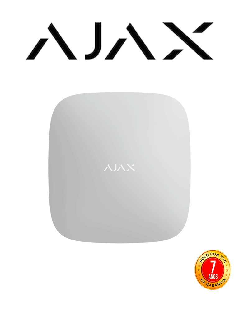 AJAX Hub 4G  - Panel de alarma Ethernet y conexión 4G LTE color Blanco APP AJAX PRO IOS y Android  hasta 100 dispositivos  Hasta 50 Usuarios Hasta 15h de duración de la batería/ NO compatible con dispositos WINGS/