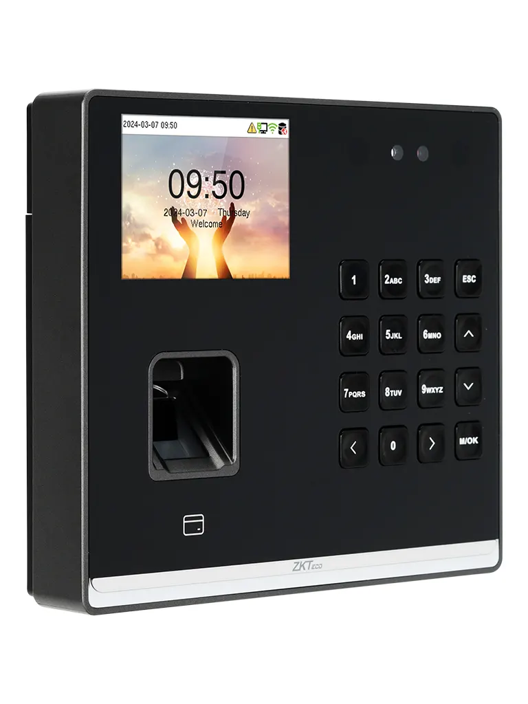 ZKTECO M2F PRO-LR - Control de Asistencia y Acceso con Autenticación Facial (500 Rostros), Huella Digital BioID+ (1,000), Tarjeta ID 125 kHz (1,000), 150,000 Eventos y Conexión TCP/IP (Compatible con BioTime Cloud)