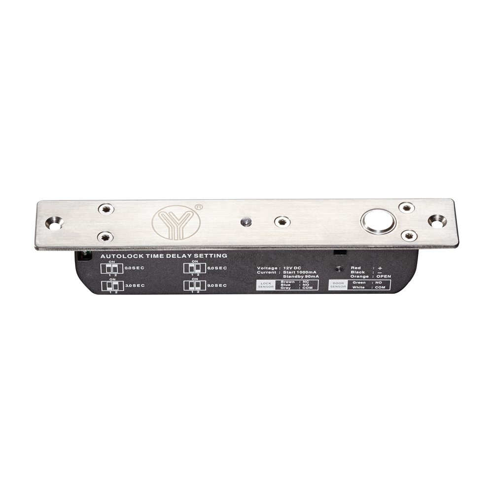 YLI YB700ALED - Cerradura eléctrica de Perno con indicador led, de uso rudo para control de acceso , cuenta retardo de tiempo de 3,6 y 9 segundos con hasta 2000 Kg de fuerza de sujeción
