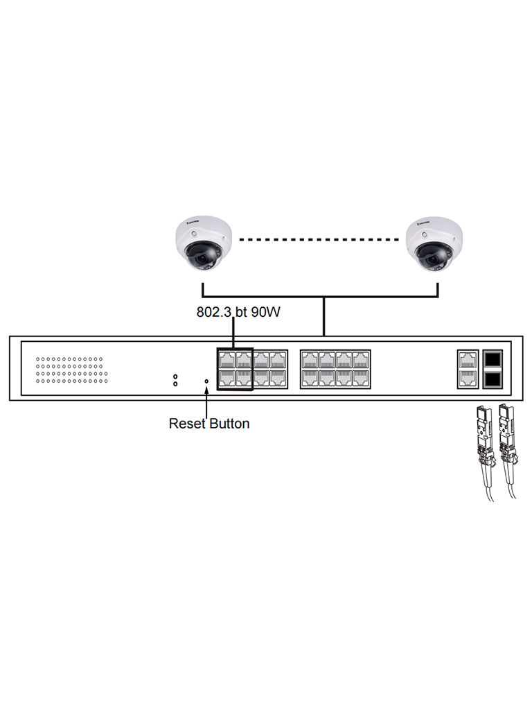 VIVOTEK AW-GEL-205A-260 - Switch PoE 20 puertos Administrable Lite, 16 puertos GE 30W PoE, 4 puertos GE 90W PoE, 2 puertos GE UTP, 2 puertos GE SFP lite, 40 Gbps, 260W totales, PoE Extendido 250 Mts, NDAA