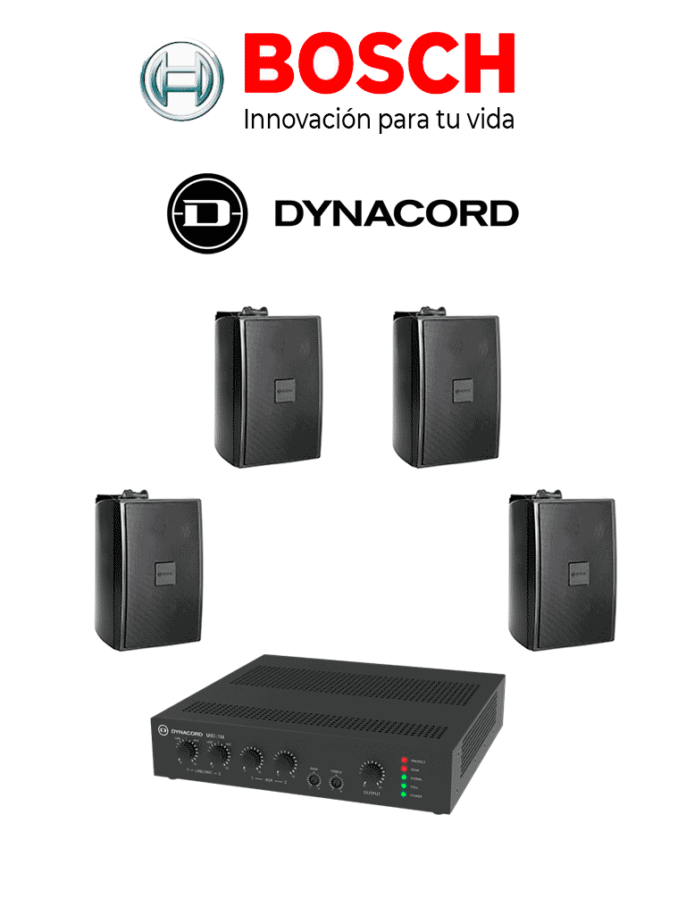 BOSCH M_KITU604UC15B - Kit de Audio / Amplificador Mixer 60W / 4 Bocinas 15W Negras