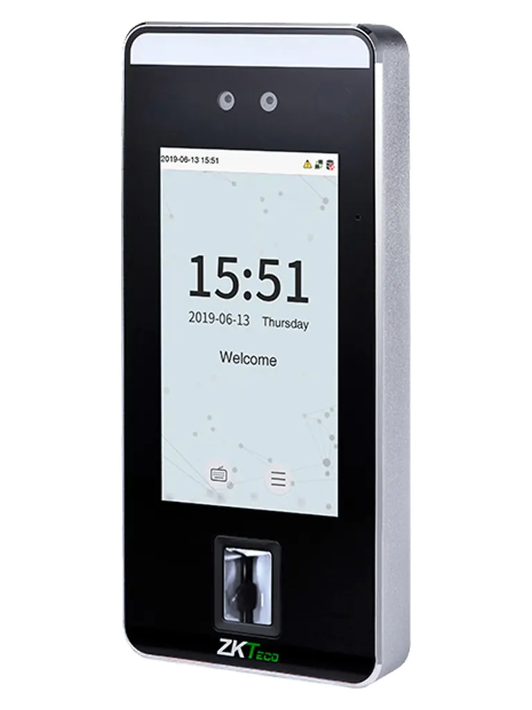 ZKTECO SpeedFaceV5LWIFI - Control de Acceso y Asistencia Visible Light con Autenticación Facial (6000 Rostros), Huella Digital BioID+ (6000), Tarjeta ID 125 KHz, Soporta 200,000 Eventos y Conectividad TCP/IP o WiFi