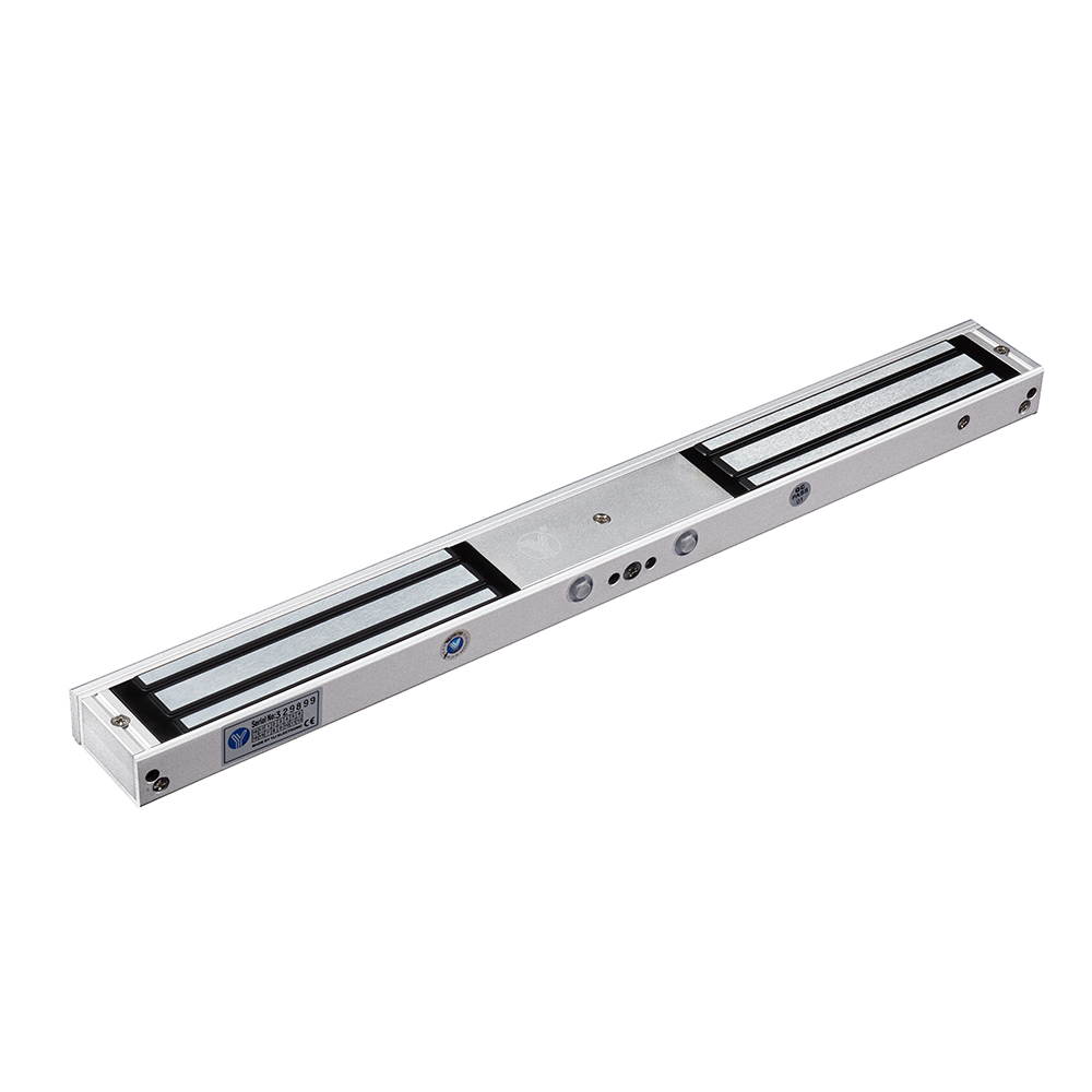 YLI YM180NDLED - Cerradura Magnética Doble con Indicador Led para Control de Acceso / Interior / Fuerza de Sujeción 180 Kg o 350 Lbs por lado / Compatible con Soporte MBK180NDZL y MBK180U