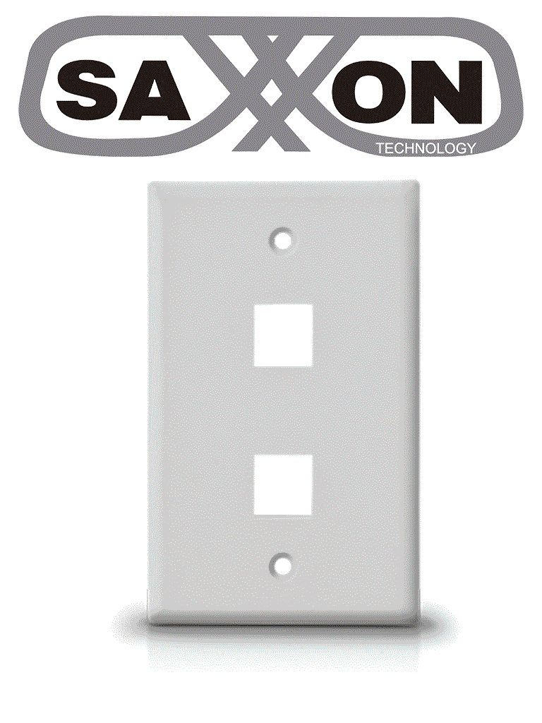 SAXXON A1752A - Placa de pared / Vertical / 2 Puertos tipo keystone / Color blanco · SKU TVD339001
