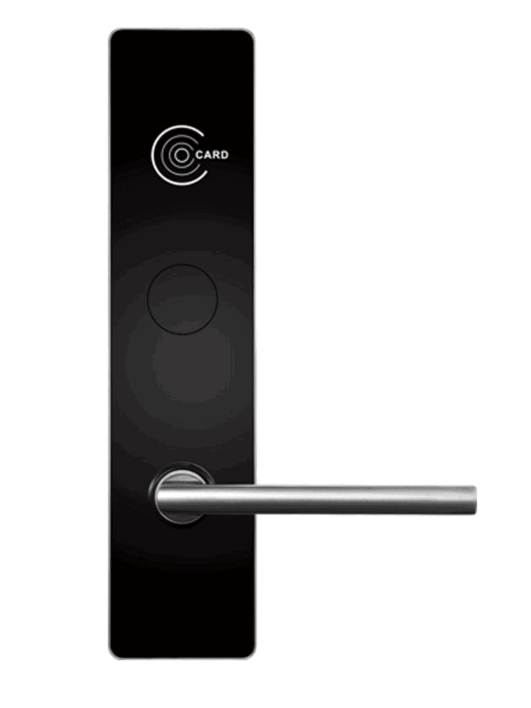 ZKTECO LH6800L- Cerradura Izquierda para Hotel con Tecnología MIFARE 13.56 MHz, Compatible con Puertas de 35 a 45 mm de Grosor, Fabricada en Aleación de Zinc, Capacidad de Registro de 224 Eventos