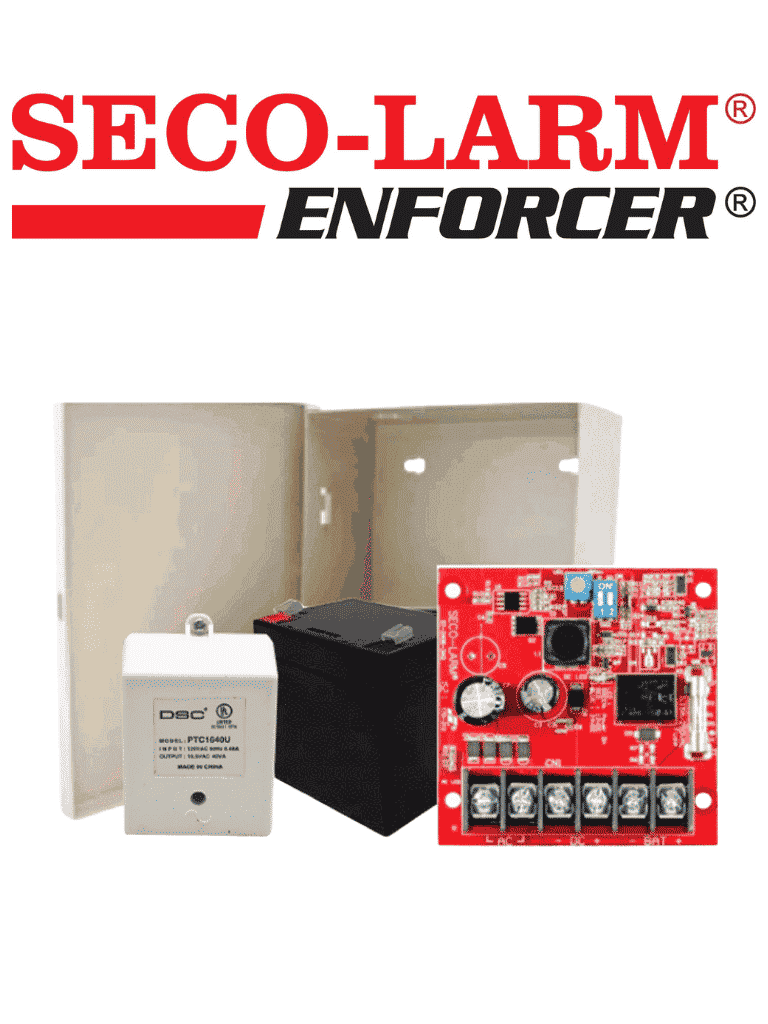 Seco-Larm Kit Fuente De Poder 2 - Kit De Poder Contiene 1 Fuente De Poder De 2.5 Amp, Bateria De Respaldo, Transformador Y Gabinete — SECO-LARM · SKU SEC1220005