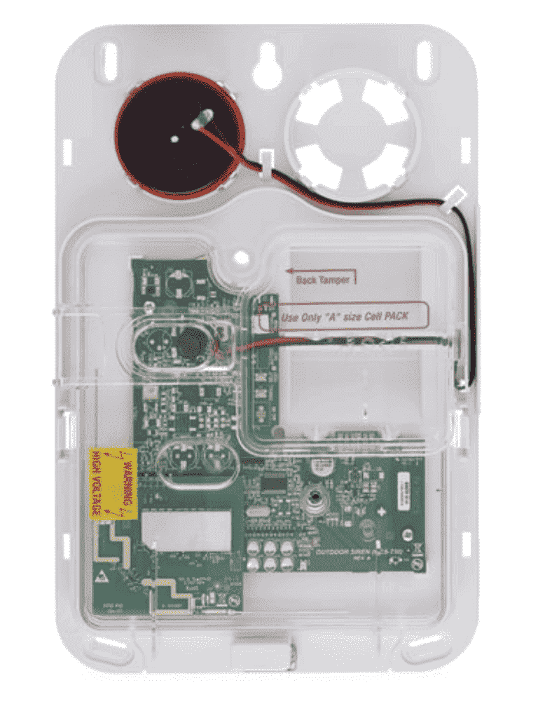 DSC PG9911BBATT -  Sirena con luz estroboscópica exterior 110 dB  c/batería Inalámbrica  Power G compatible con NEO, PRO, Qolsys e IoTega