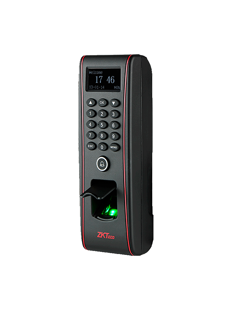 ZKTECO TF1700 - Control de Acceso Exterior de Huella, Tarjeta y Contraseña / Soporta 3000 Huellas / 10000 Tarjetas  RFID 125 khz / Almacena 30000 Registros / Conexión TCPIP / USB / Compatible con Software ZK Access 3.5