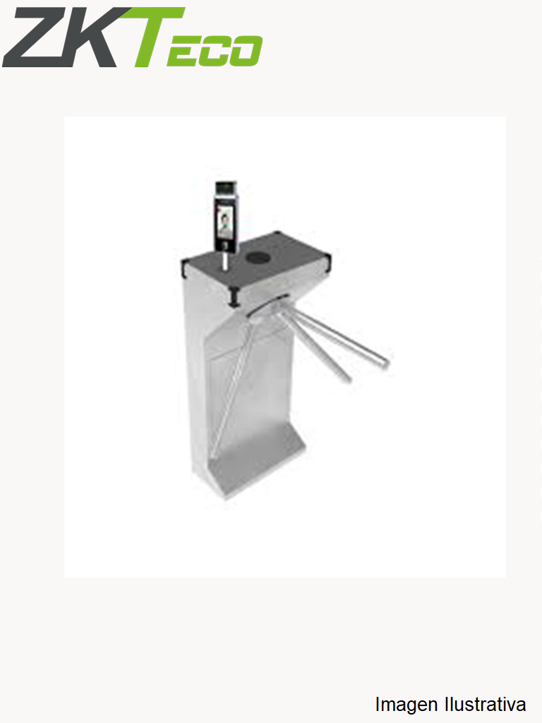 ZKTECO TS1000D - Torniquete Bidireccional / Acero SUS304  / 110V / 25 a 30 x Min / Carril 50 cm / Exterior Protegido / 1 millón de Ciclos / No cuenta con Lectores y Panel / Compatible Rostro, Palma, Huella, Tarjeta, QR