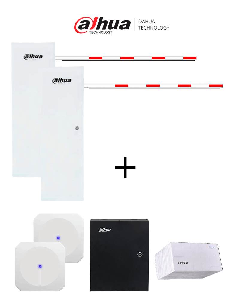 DHI-IPMECD1062UHF - Dahua Paquete de Control de Acceso Vehicular Con 2 Lectoras de Largo Alcance UHF DE 6 Metros y Barreras de 4 Metros, Incluye Panel de 4 Puertas, Software Gratis — Dahua Technology · SKU DHT0960038