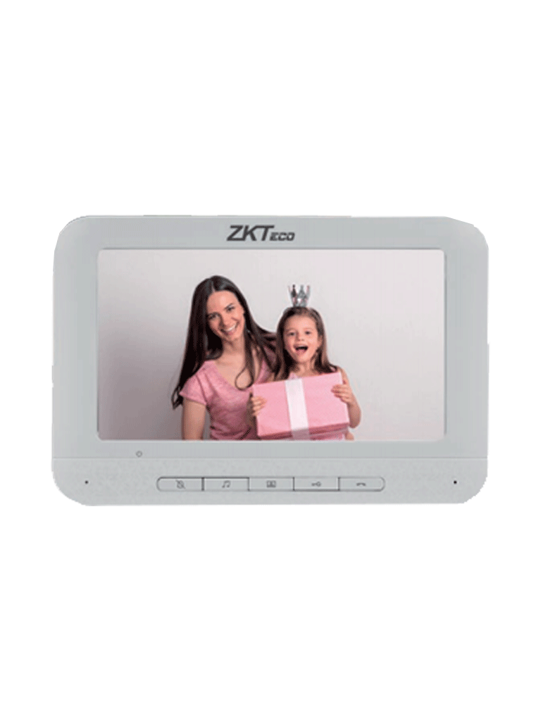 ZKTECO VDP03B3 Kit - Kit de Videoportero Analógico / Monitor de 7 Pulgadas / Frente de Calle con cámara de 1 MP / Angulo de Visión 87° /  Conexión hasta 4 monitores