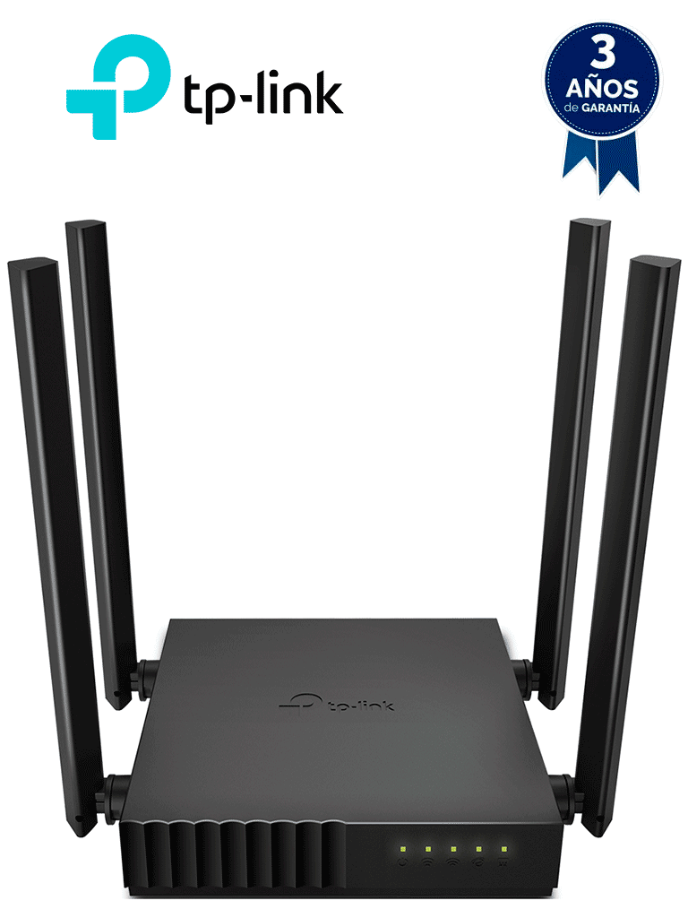 TP-LINK Archer C50 - Ruteador WiFi AC 1200Mbps con 1 puerto WAN RJ45 Fast Ethernet, 4 puertos LAN RJ45 Fast Ethernet, 4 antenas fijas y modos de funcionamiento como enrutador y punto de acceso. — TP-Link · SKU TPL3660012