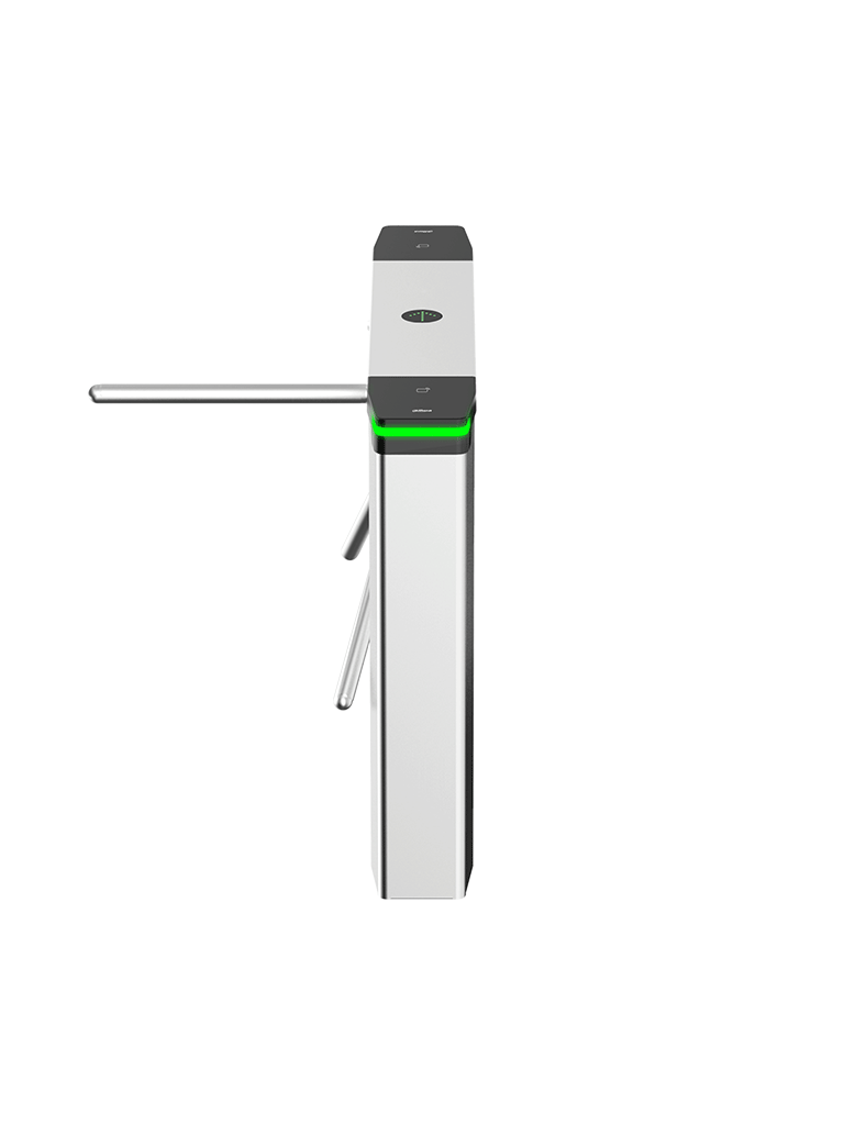 DAHUA DHI-ASGG520T-Es un torniquete peatonal fabricado en acero inoxidable. Ofrece ajuste de tiempo de desbloqueo, indicadores de luz y sonido ajustables, y funciones de emergencia. Incluye lector de entrada/salida y controlador, garantizando seguridad.