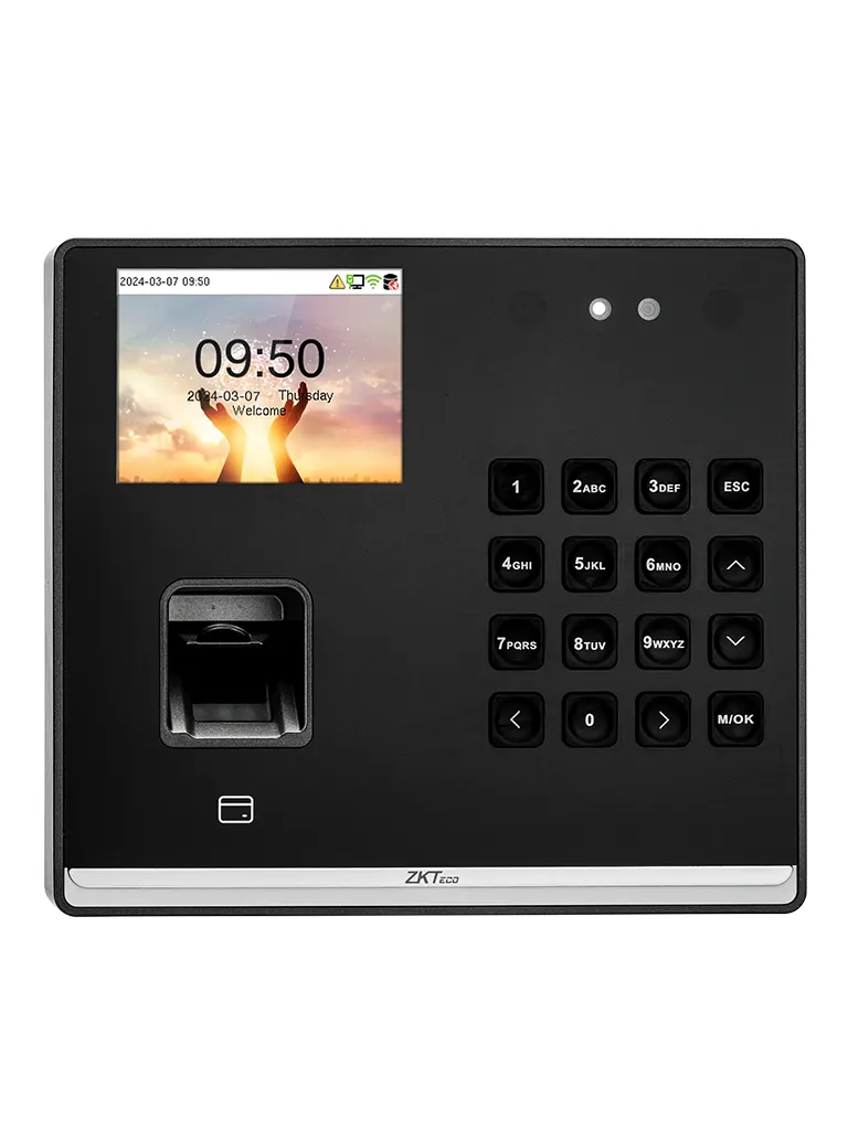 ZKTECO M2F PRO-LR - Control de Asistencia y Acceso con Autenticación Facial (500 Rostros), Huella Digital BioID+ (1,000), Tarjeta ID 125 kHz (1,000), 150,000 Eventos y Conexión TCP/IP (Compatible con BioTime Cloud)