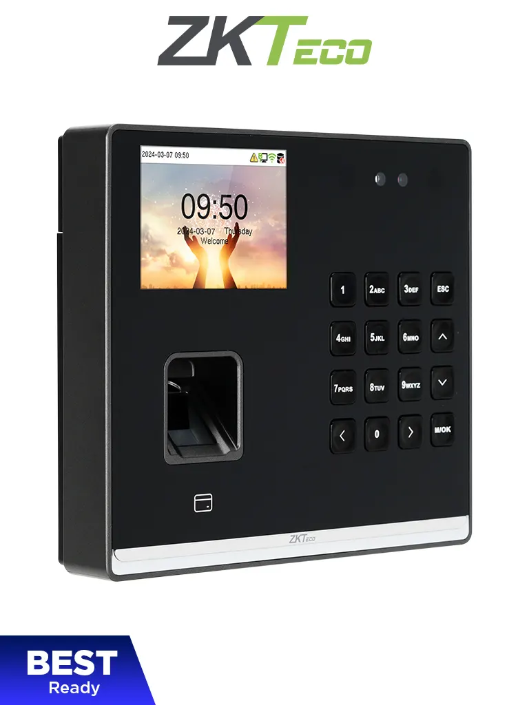 ZKTECO Senseface M2F Pro LR-  Control de Asistencia con Acceso Basico para 500 rostros / 1,000 huellas / 1,000 tarjetas 125 KHz / 150,000 Eventos / Bateria de Respaldo de 4 horas / Compatible con ZKBio Zlink