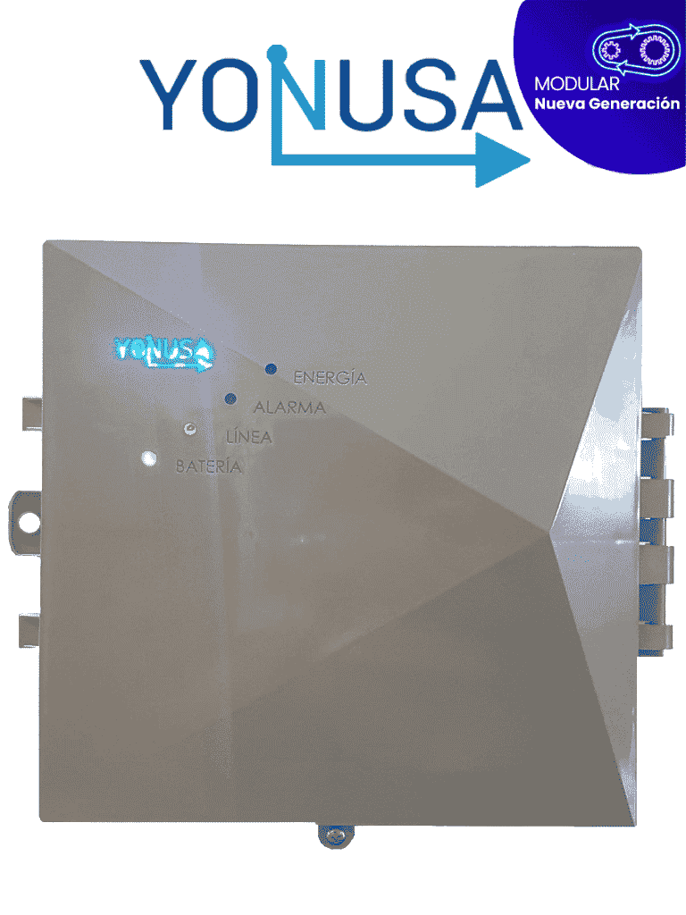 YONUSA EYM12000127NG - Energizador Modular para Cercos Eléctricos, Salida de Hasta 12,500 V, Alcance de 2,500 Metros Lineales (500 Metros en 5 Líneas), Alimentación 110/220 VAC, Compatible con Módulo WiFi, Bajo Consumo