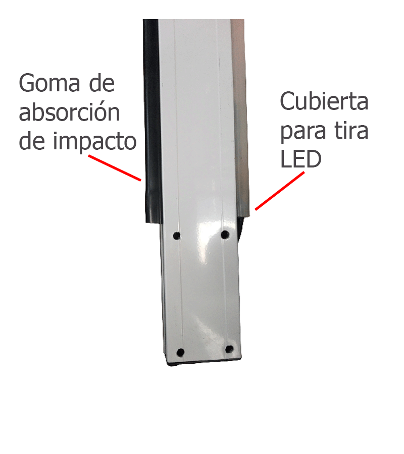 WEJOIN WJLBM4R - Brazo recto derecho LED  tipo rectangular de 4 metros / Compatible con barrera  LED derecha