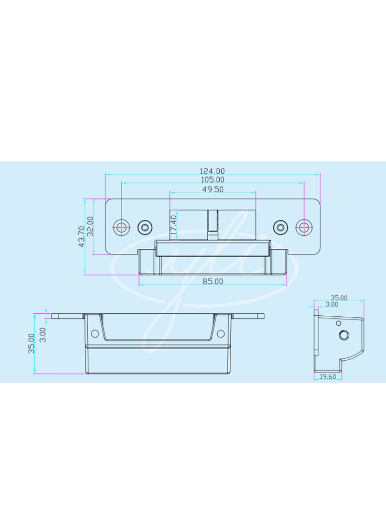 YLI YS138S - Cerradura Eléctrica para Control de Acceso  Señal Ajustable NO/NC  Voltaje Dual 12VDC/24VDC