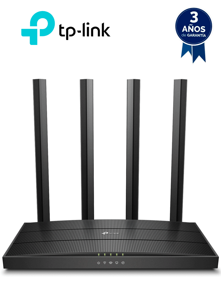TP-LINK Archer C6 - Ruteador WiFi AC 1200Mbps con 1 puerto WAN y 4 puertos LAN RJ45 Gigabit Ethernet, MU-MIMO, 4 antenas fijas, modos enrutador y punto de acceso, Beamforming. — TP-Link · SKU TPL3660013