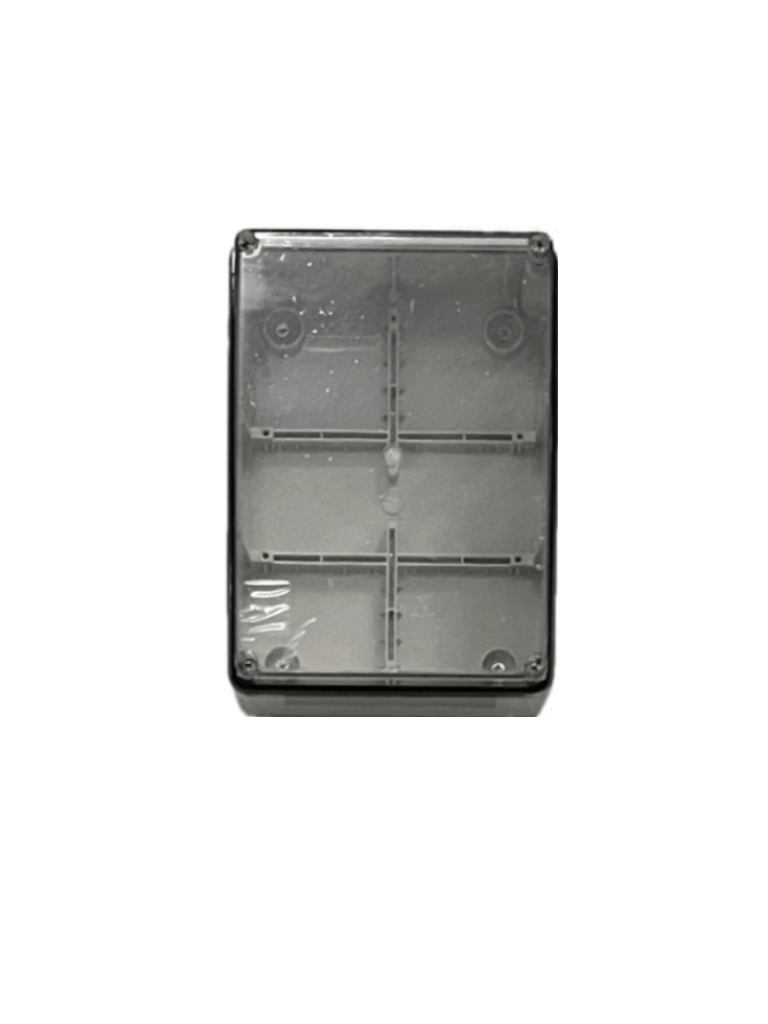 SBE TECH SBE-TR19014070 - Caja plástica con tapa transparente de 19x14x7 cm multiusos, IP66, fabricada en material autoextinguible y resistente a la abrasión · SKU SBT1630027
